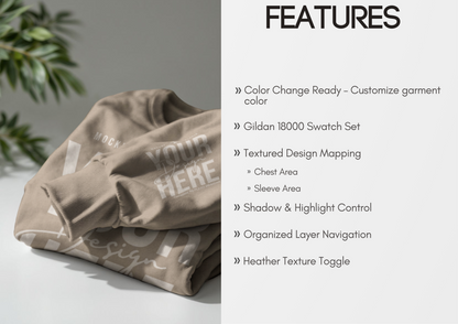 Folded Crewneck Mockup | Sweatshirt And Sleeve Mockup for Custom Etsy Sellers